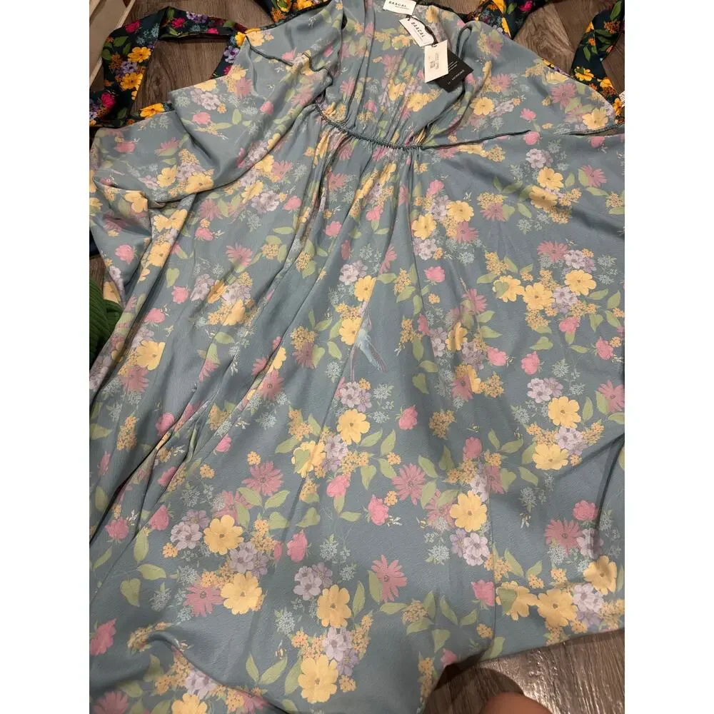 NWT BAACAL x Maxey Greene Floral Wrap Maxi Dress Plus Size 2 Sustainable Boho - Picture 7 of 14